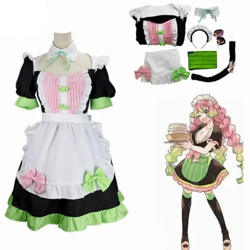 Kanroji Mitri Anime Lolita sexy Dienst mädchen Outfit Geflecht Perücke Liebe Hashira Erwachsenen Geschenk