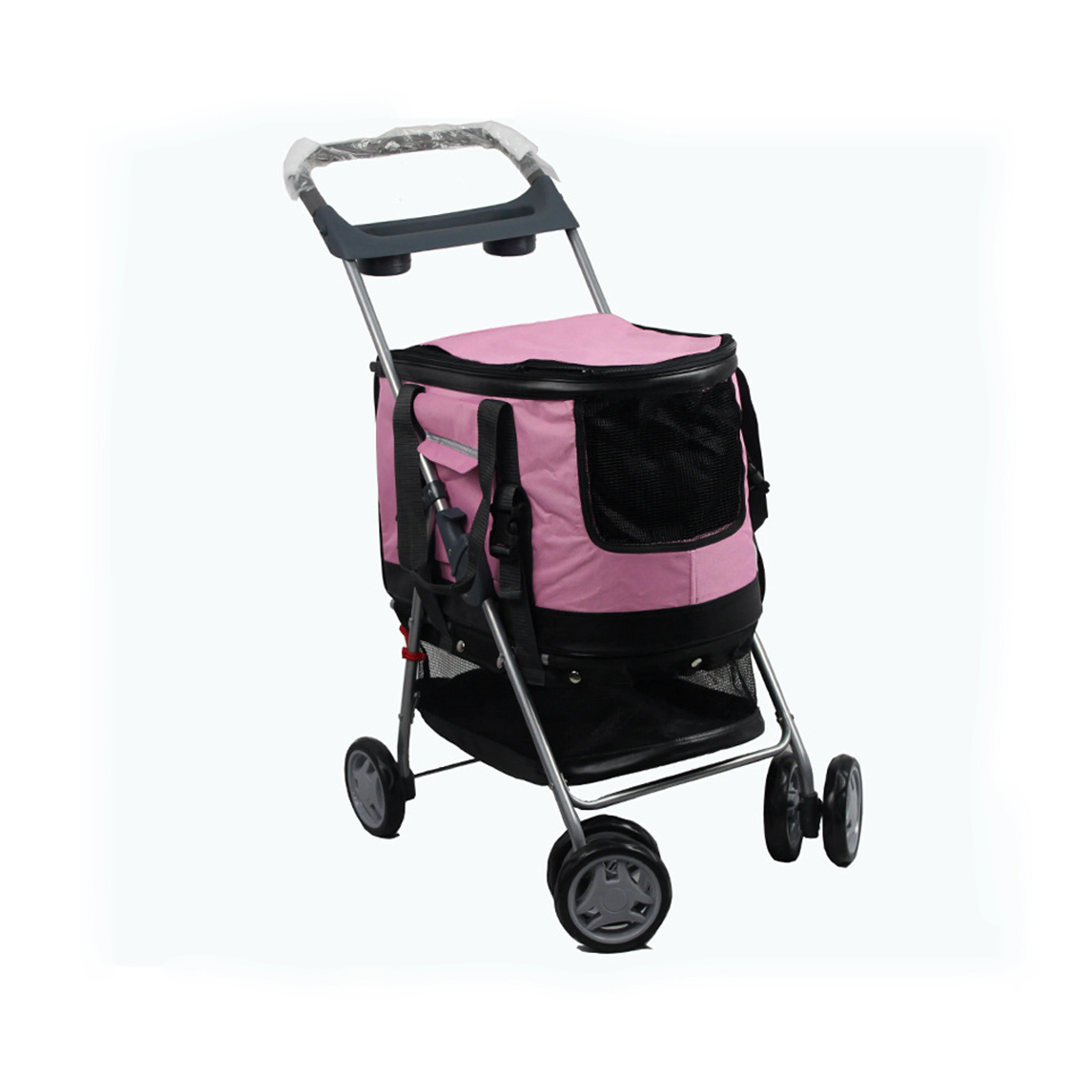 Red Metal Travel Outdoor Twin Pet Stroller,dog Stroller Pet