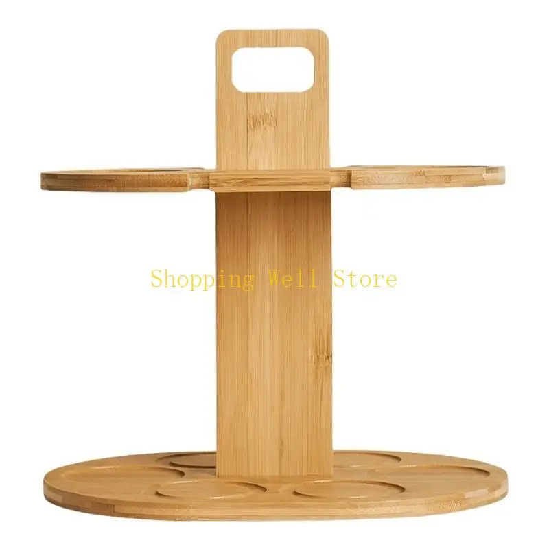 KX4B Space Saving Designs Efficient Study Bamboos Wine Storage Rack with Glass Storage Accommodates Bottles and Glasses
