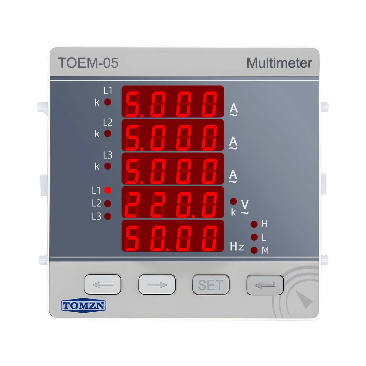 TOMZN Three Phase Volt Current Frequency Multi-function Meter 3P4L AC/DC 85-265V Line-to-Line Voltage Password Max and Min Value
