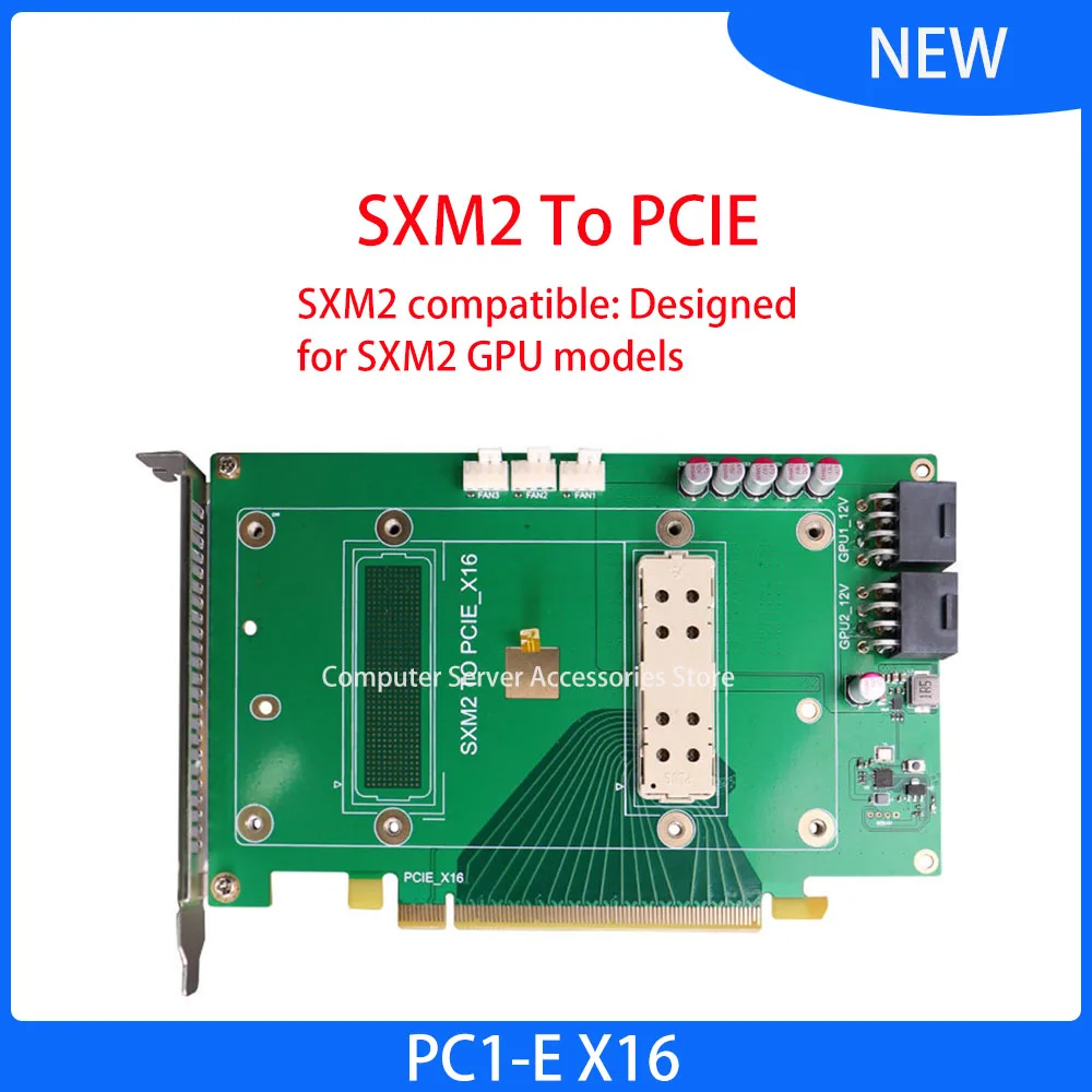 For Tesla V100 SXM2 16GB 32G GPU Accelerator Card V100 SXM2 32GB SXM2 To PCIE Expansion Card Graphics Card Temperature Control