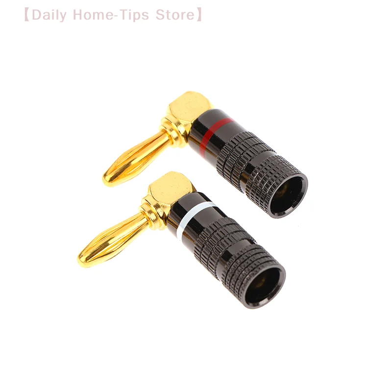 1 szt. Nowe metalowe wtyki bananowe 2025, pozłacane 24-karatowym złotem, złącze bananowe 4 mm ze śrubowym zamkiem do gniazda audio, wtyki głośnikowe, biało-czerwone