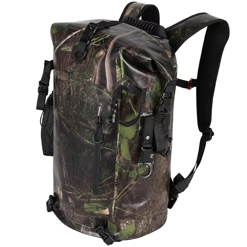 Waterproof Backpack Outdoor 35L Dry Bag Water Resistant Heavy Roll-Top Closure Cushioned Padded Back Panel Diving
