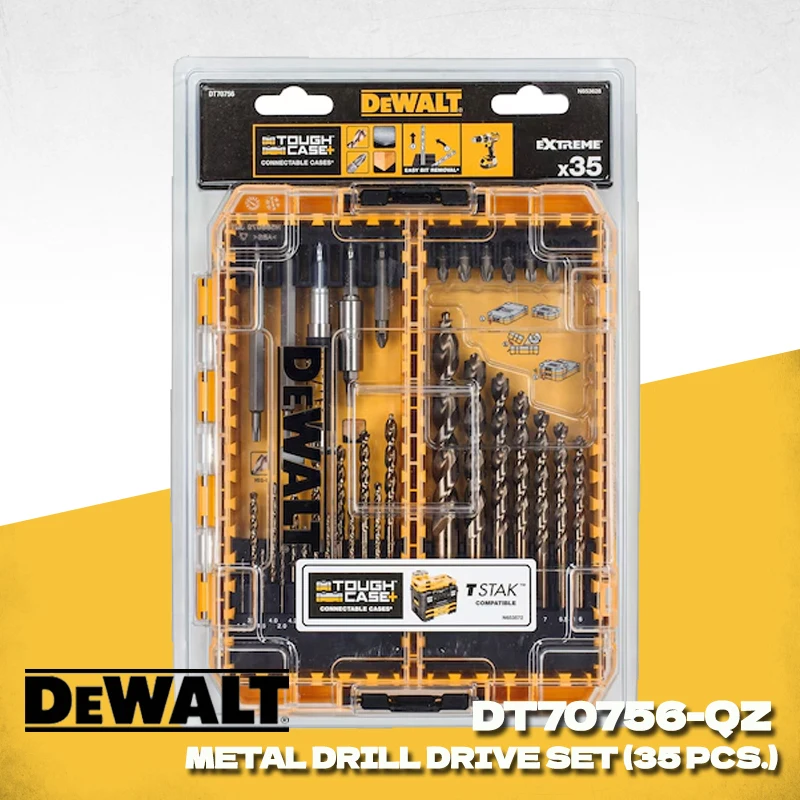DEWALT DT70756 35pc Set Extreme 2 Metal Drill Drive TSTAK Medium Tough Case Dewalt Power Tool Accessories DT70756-QZ