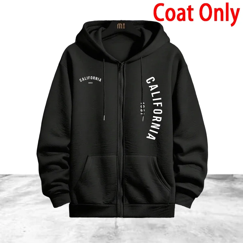 Autumn Winter Men's Tracksuit Casual Zip Hooded Sweatshirts Coat Outdoors Sports Jogging Man Clothing Single Jacket Tops Pants view 6