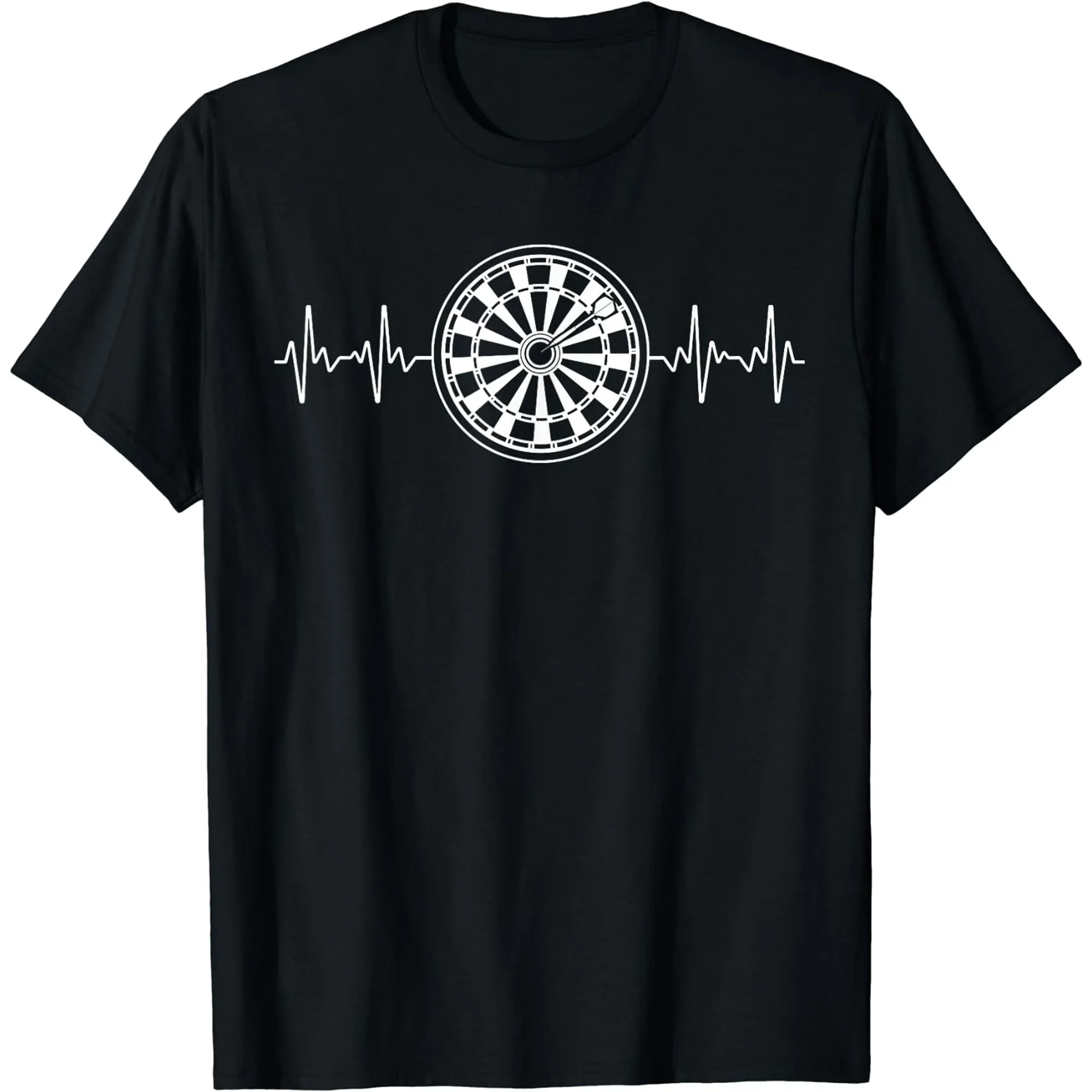 

Dartboard Darts Player Heartbeat Cool Darts Men's T-Shirt Oversize Top Crew Neck Cotton Tee Summer Male Streetwear Casual Unisex