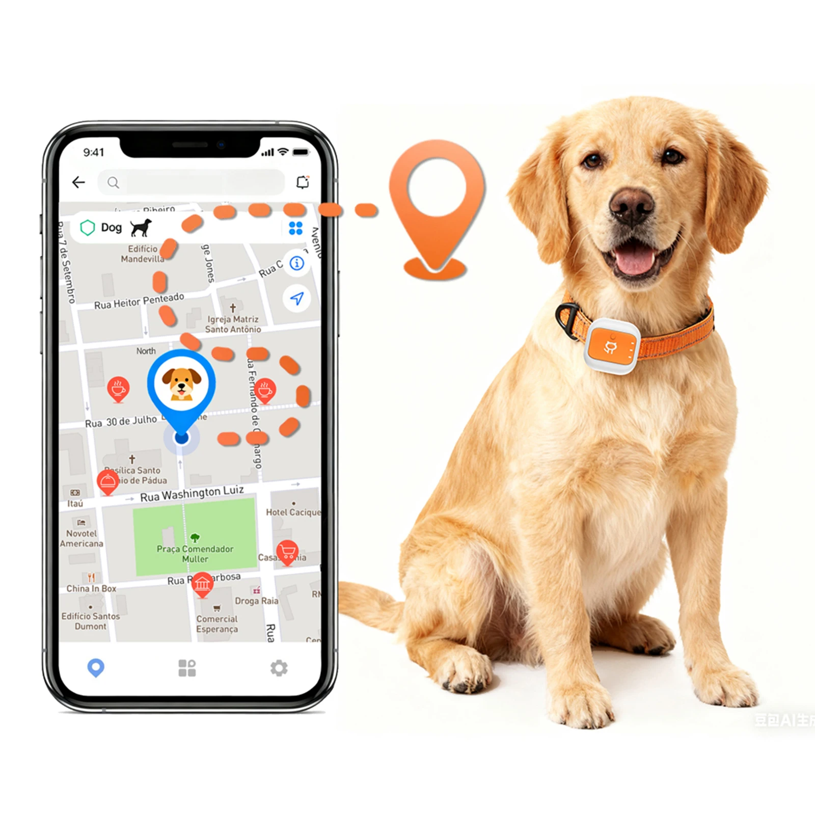 

Pet Tracker 4G LTE GPS Real-Time Location Tracking Cat Gps Tracker Collar Daily Historical Route for Cats &Small Dogs