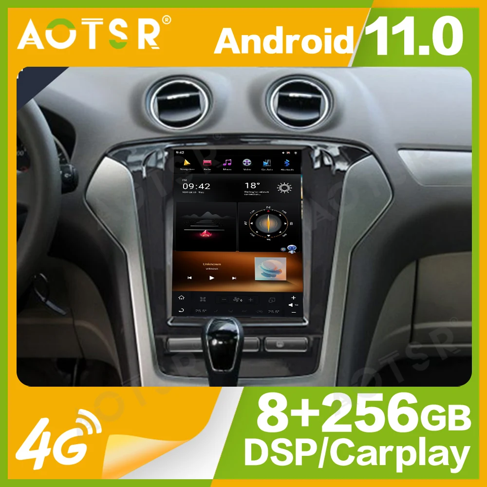 10.4'' Qualcomm 8 core For Ford Mondeo MK4 2011-2013 Car Radio Multimedia Player Android 11 Auto GPS Navi Wireless Carplay Head