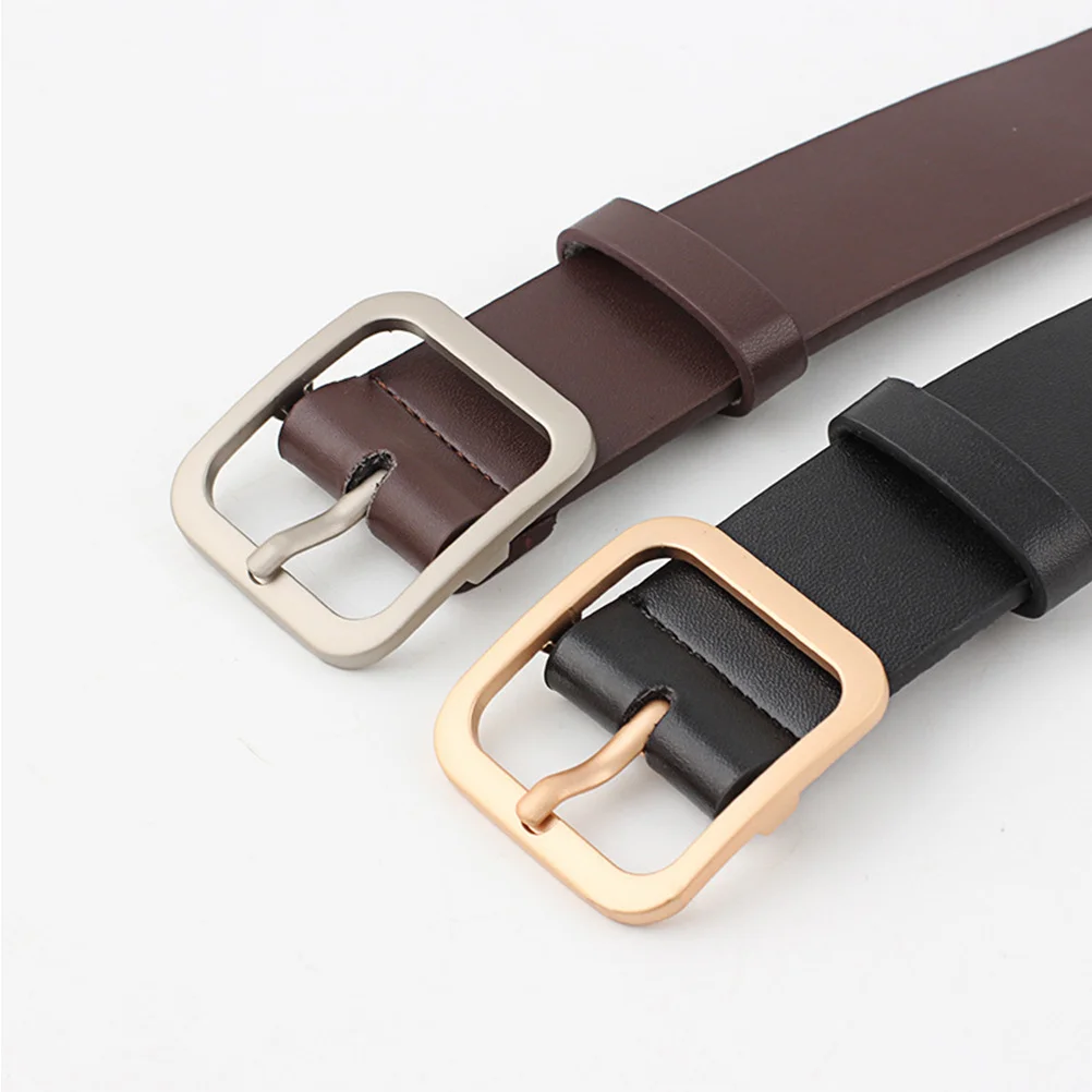 

Belt Square Buckle Belts for Women Ladies to Weave Dresses Student