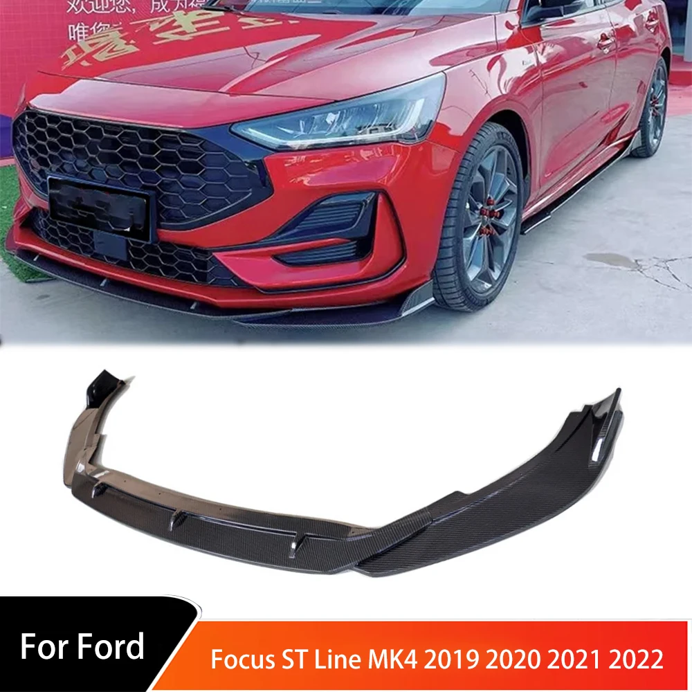 Front Bumper Lip Spoiler Splitters for Ford Focus ST Line MK4 2019 2020 2021 2022 Body Kit Front Apron Front Bumper Protection