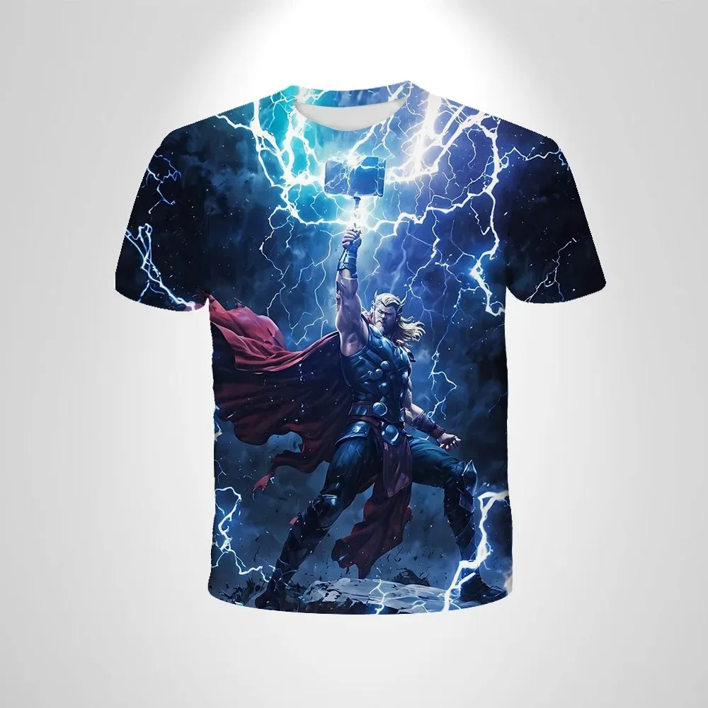 

Role playing of men's T-shirts and Marvel superhero Spider Man Thor Avengers printed casual breathable short sleeved shirts