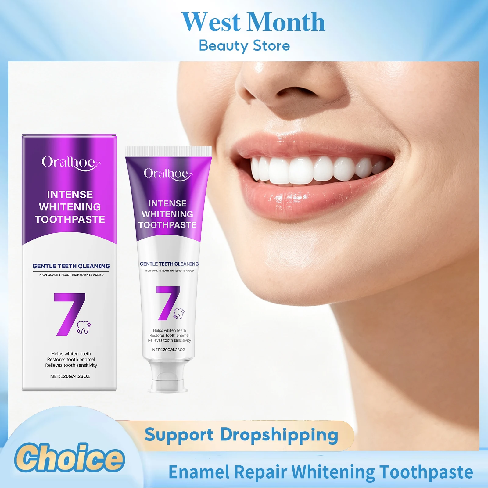Intense Whitening Toothpaste Anti-Cavity Relieve Tooth Remove Yellow Stain Sensitivity Freshen Breath Enamel Repair Oral Care
