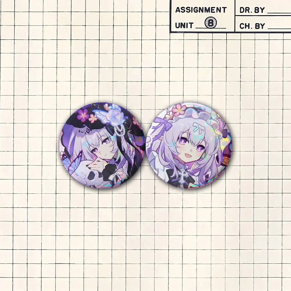 Castorice Honkai Star Rail Button Badge 2PC Sets for Bags & Clothes & Accessories Metal Pin Vibrant Collection