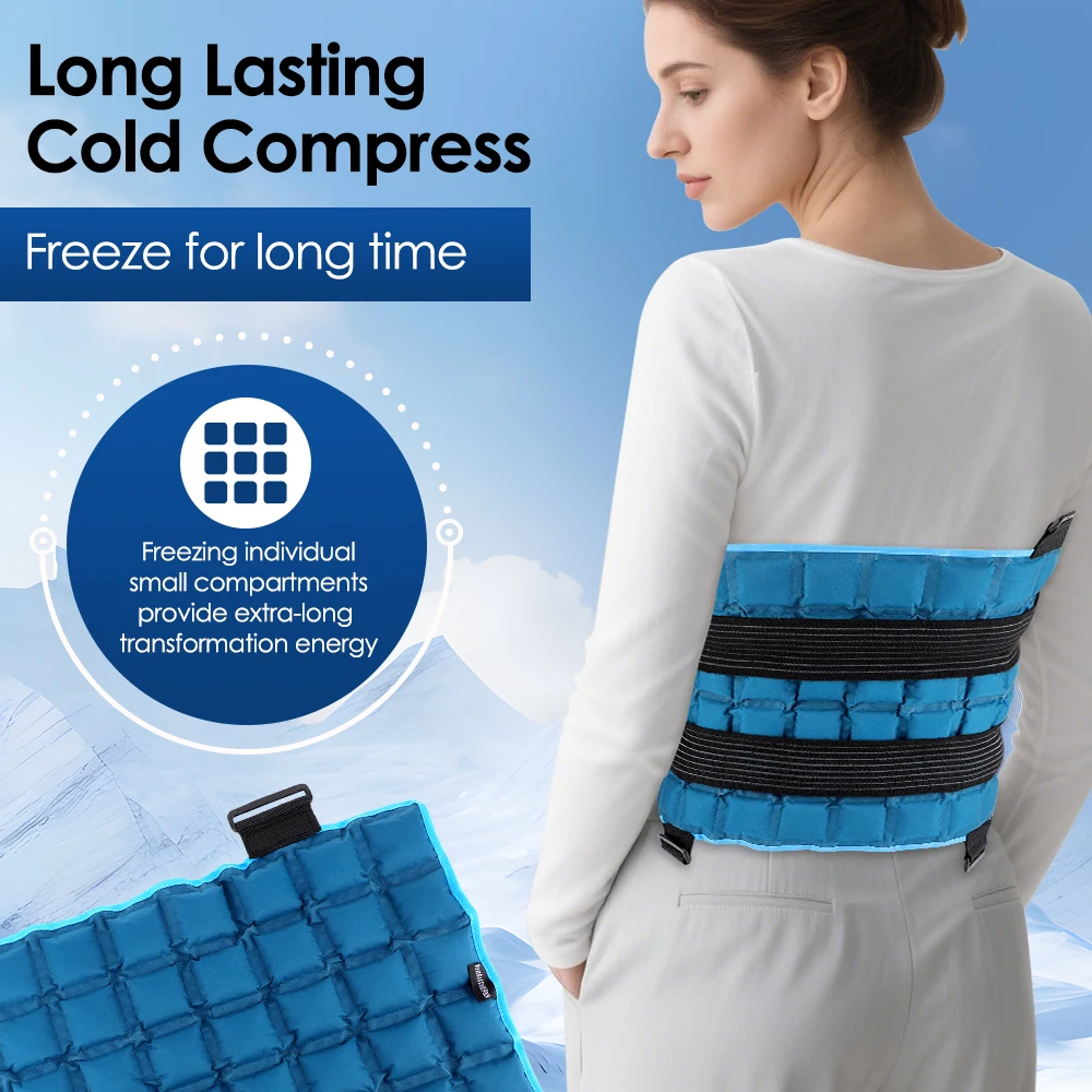 

13x22 Inch Large Reusable Ice Pack Cold Hot Compress for Muscle Relaxation - Wrap for Back Knee Leg Neck Shoulder Hip