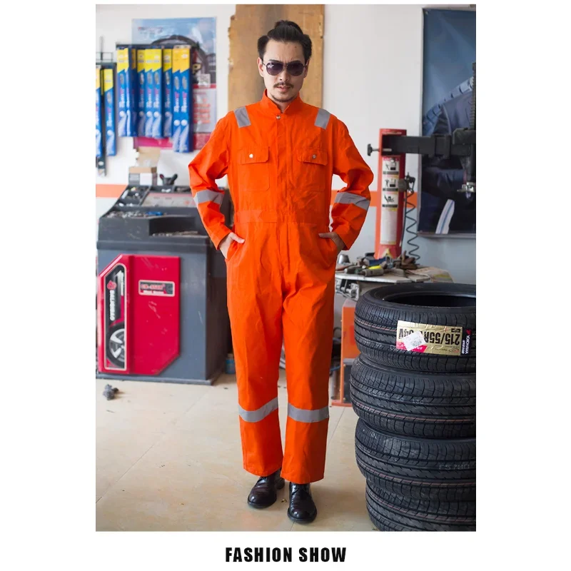 Siamese Working Overalls Suit Men Women Mechanical Overalls Tooling Workshops Factory Reflective Strip Working Uniform Plus Size