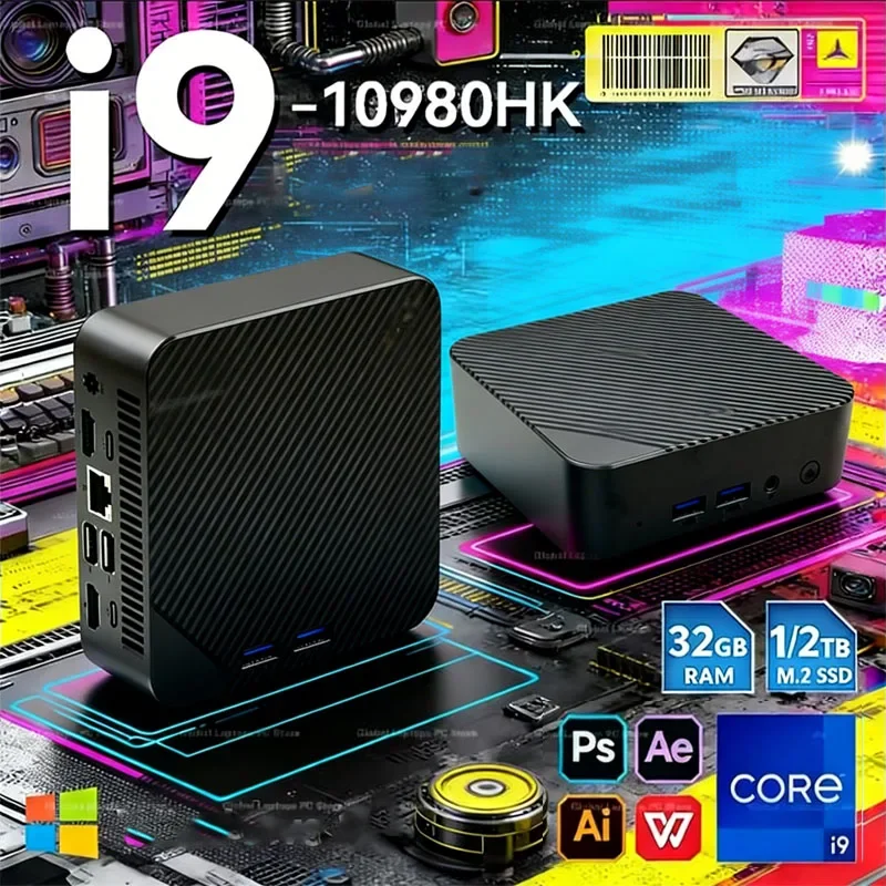 2026-ミニpc-インテル-core-i9-10980hk-コンピューター-16gb-8gb-1tb-wifi6-ポータブルpc-ゲーミングコンピューター-ミニpc-デスクトップ