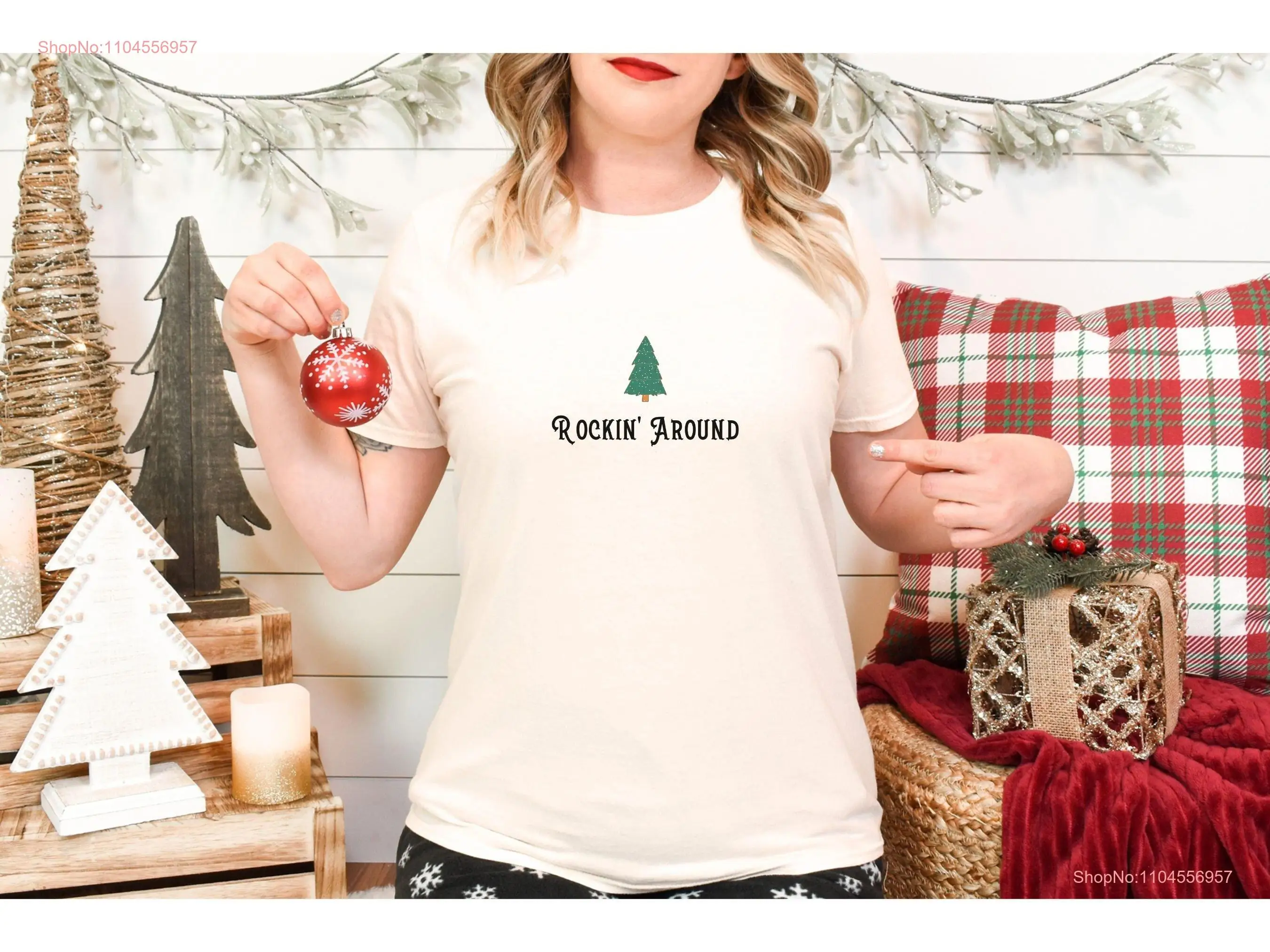 

Футболка «Рождественская елка» Rockin Around the Adult Holiday Minimal Merry Xmas Crew SpiriT с длинными или короткими рукавами