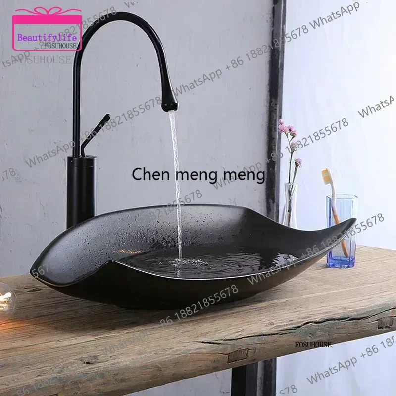 YL Nordic Ceramic Bathroom Sinks Special-shaped Kitchen Sink Designer Above-ground Basin Home Washbasin Luxury Bathroom Accessor