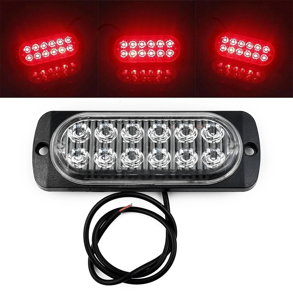 2pcs Car Rear Red Fog 12 Led Lamp Light DC 12V-24V 36W For Truck Car Van Bus Cab LED UrgentLight Plastic Car Lights Accessories