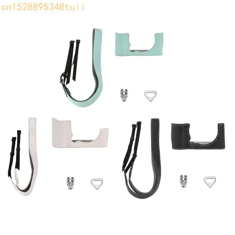 

Y4QF Leather Half Case Set for XM5 Camera Protections with Wrist Straps and Easy Access Design
