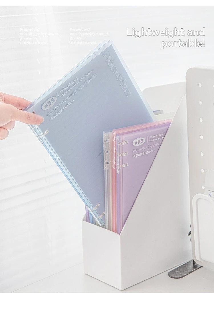 Mit Loch gestanztes, leichtes Loseblatt-Notizbuch kann um 360 Grad gefaltet werden mit 100 g Papier B5 großes Loseblatt-Notizbuch – Detail 12
