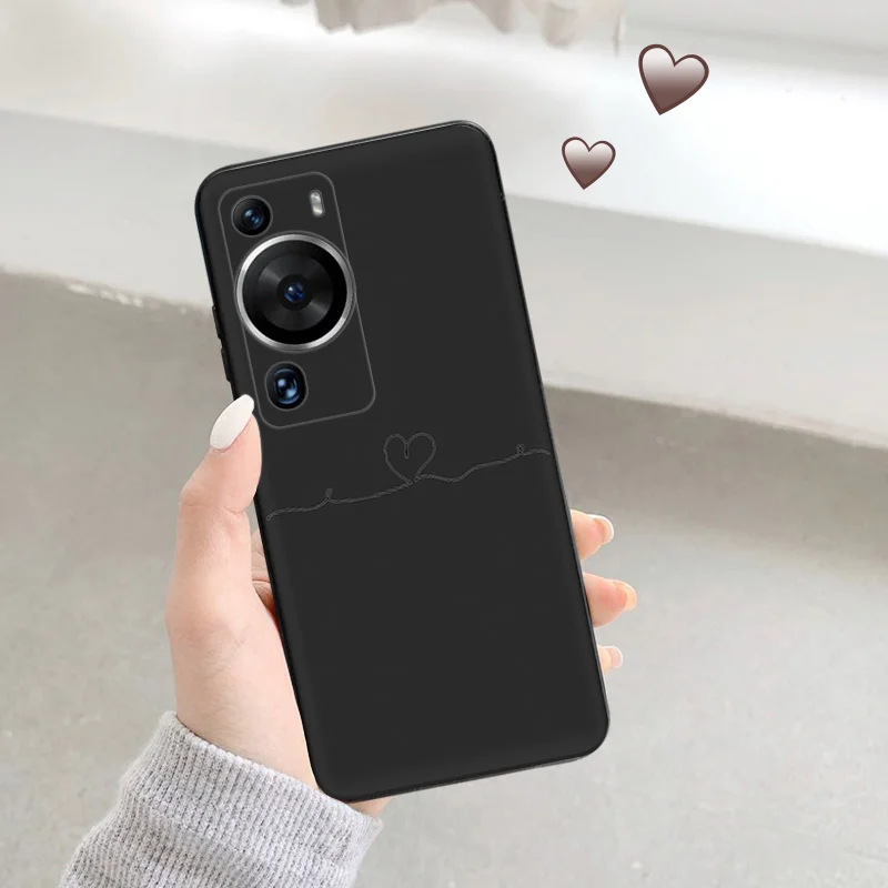 Matte Phone Case for Huawei P20 Pro P Smart P40 P30 Lite Moto G30 G31 G200 One Fusion Heart Circle Dots Soft Black Case Funda