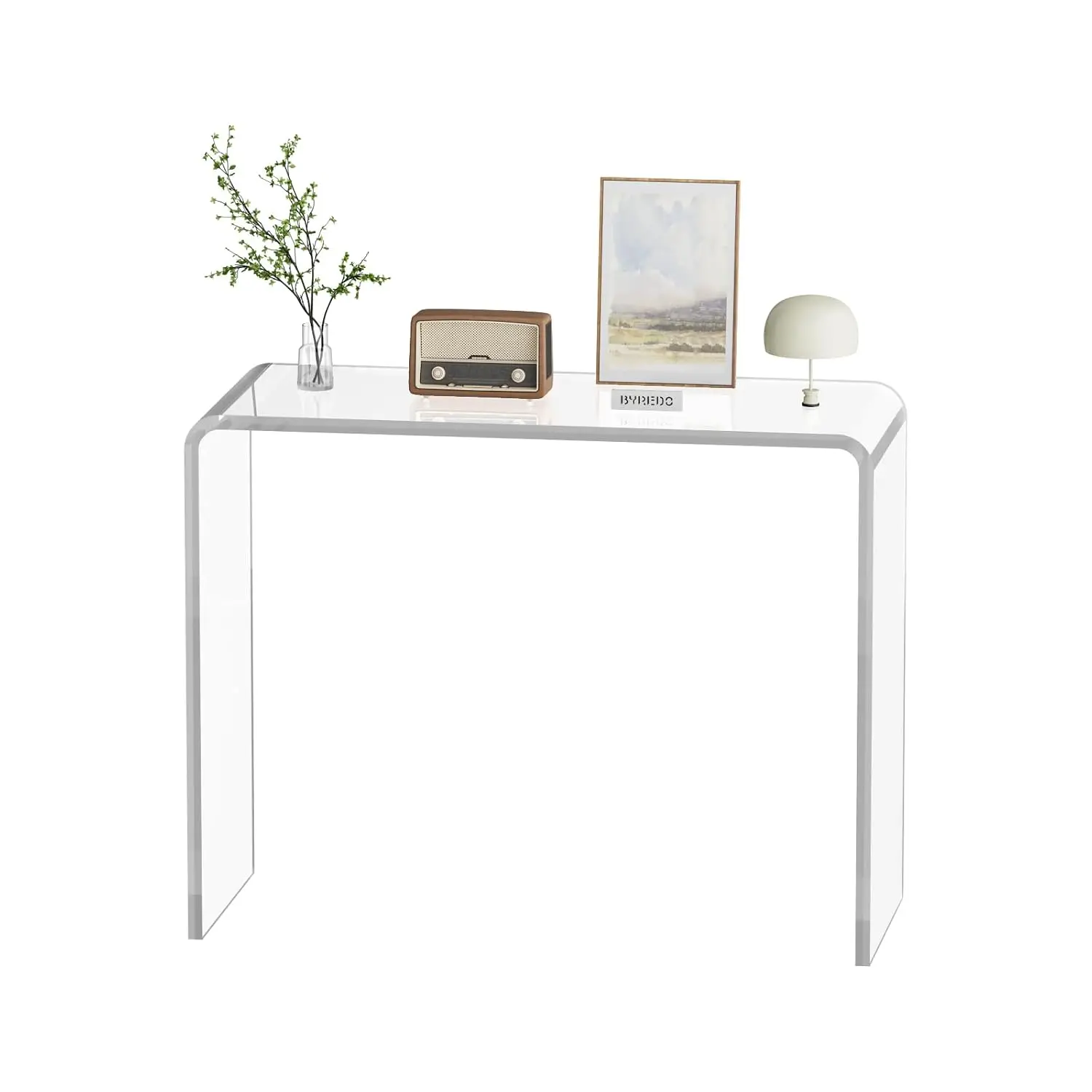 Acrylic Console Table Modern Clear U-Shape Sofa Entryway Desk 0.8