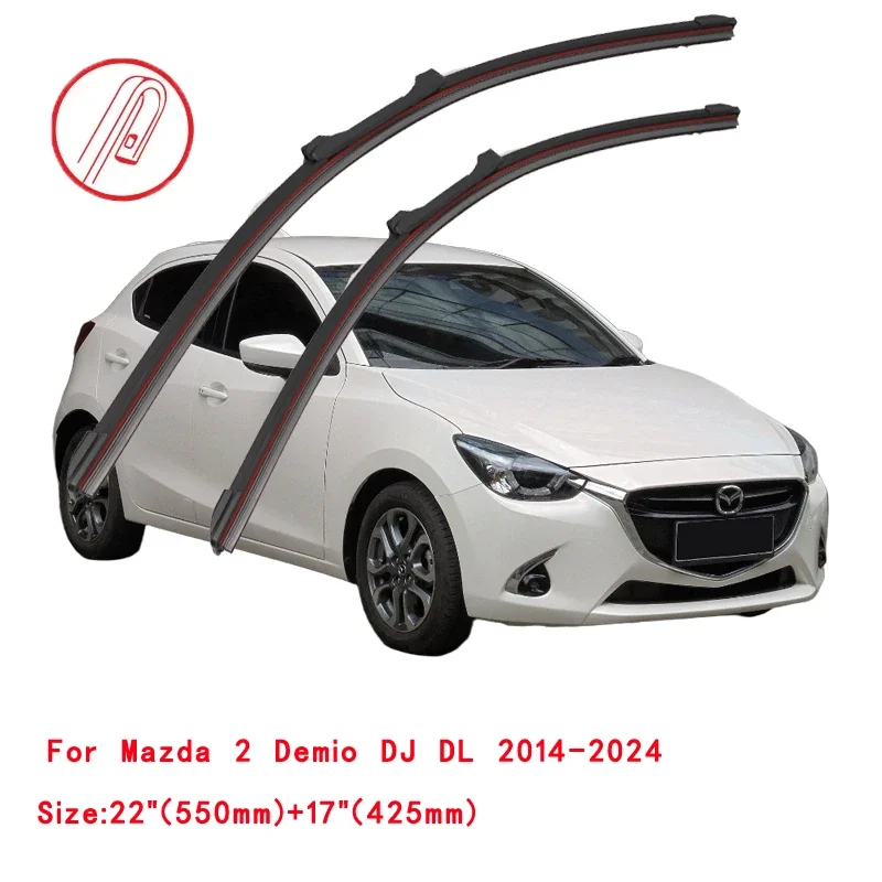 For Mazda 2 Sedan Hatchback DY DE DH DJ DL 2002 2005 2007 2010 2012 2014 2015 2018 2021 Double Rubber Car Windshield Wiper Blade - view 3