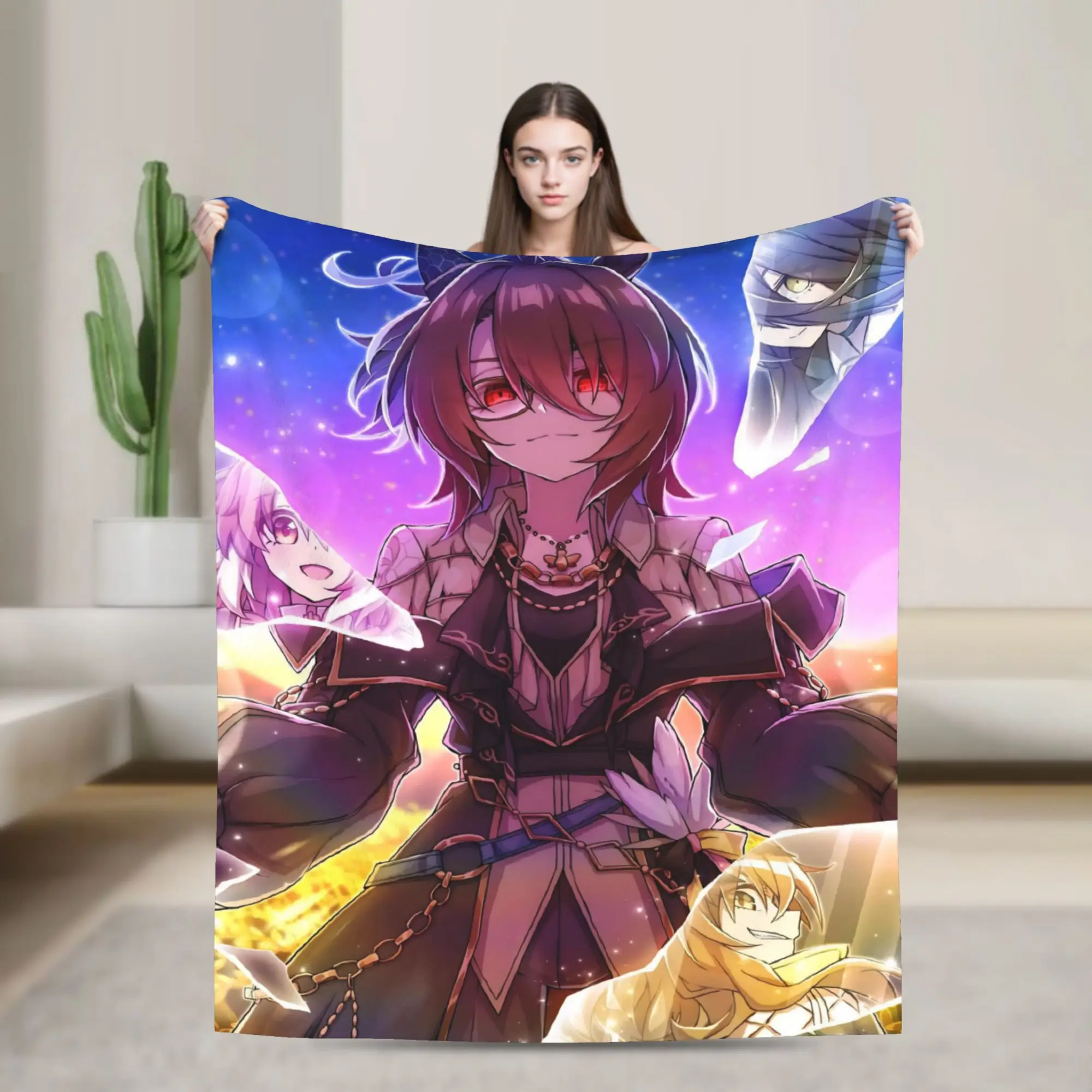 Agnes Tachyon Knitted Blanket Uma Musume Pretty Derby Fuzzy Throw Blanket Bed Sofa Personalised Soft Warm Bedspreads