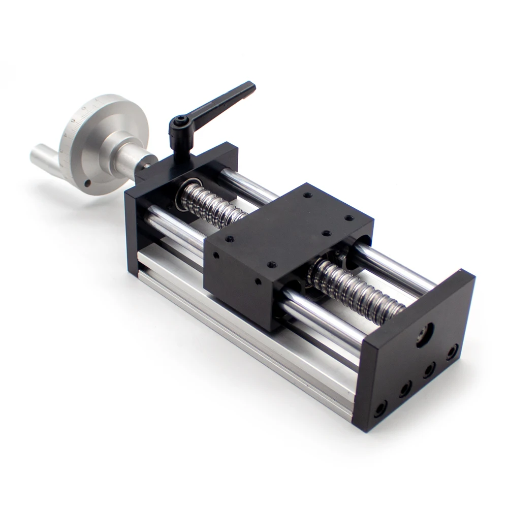Imagem -05 - Bola Parafuso Linear Guideway Slide Table Módulo de Movimento Deslocamento Manual Slide Stroke 100 mm Precision Laser Scale Volante