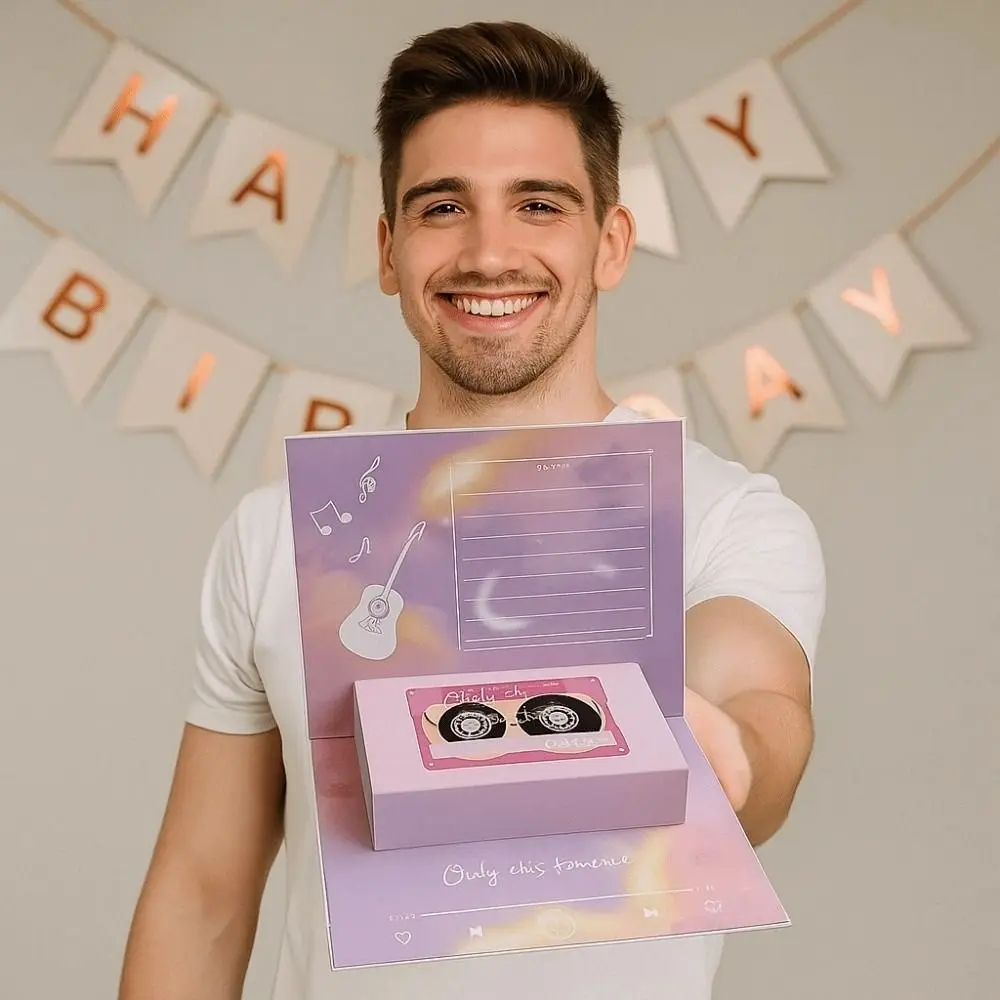 

30 Seconds Recorder Greetings Card Button Batteries ABS Christmas Recording Box 3D Paper Toy Confession of Love Artifact Kids