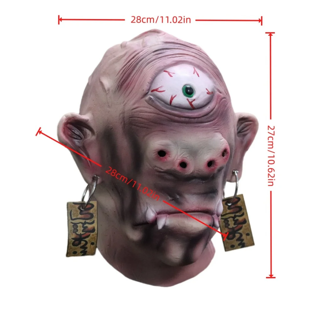 Single Giant Eyeball Cyclops Monster Mask Horror  Alien Creature Full Head Mask for Halloween Cosplay Costume Accessory