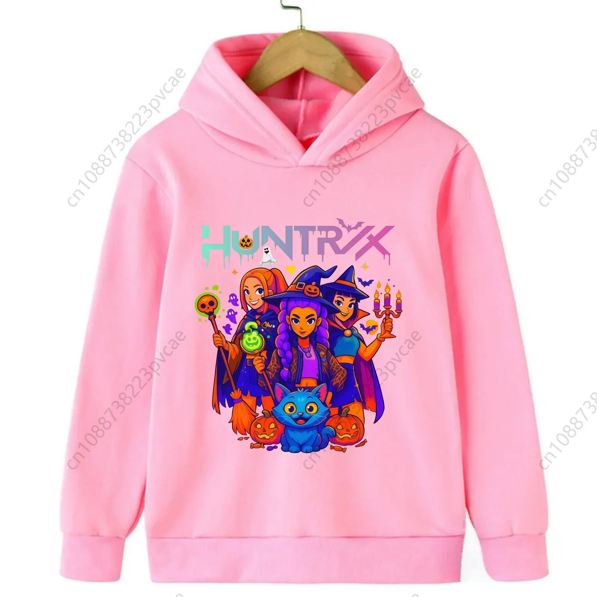 

Girls Clothing K-Pop Demon Hunter Halloween Cartoon Hoodie Fun Gift Harajuku Cool Children's Pullover
