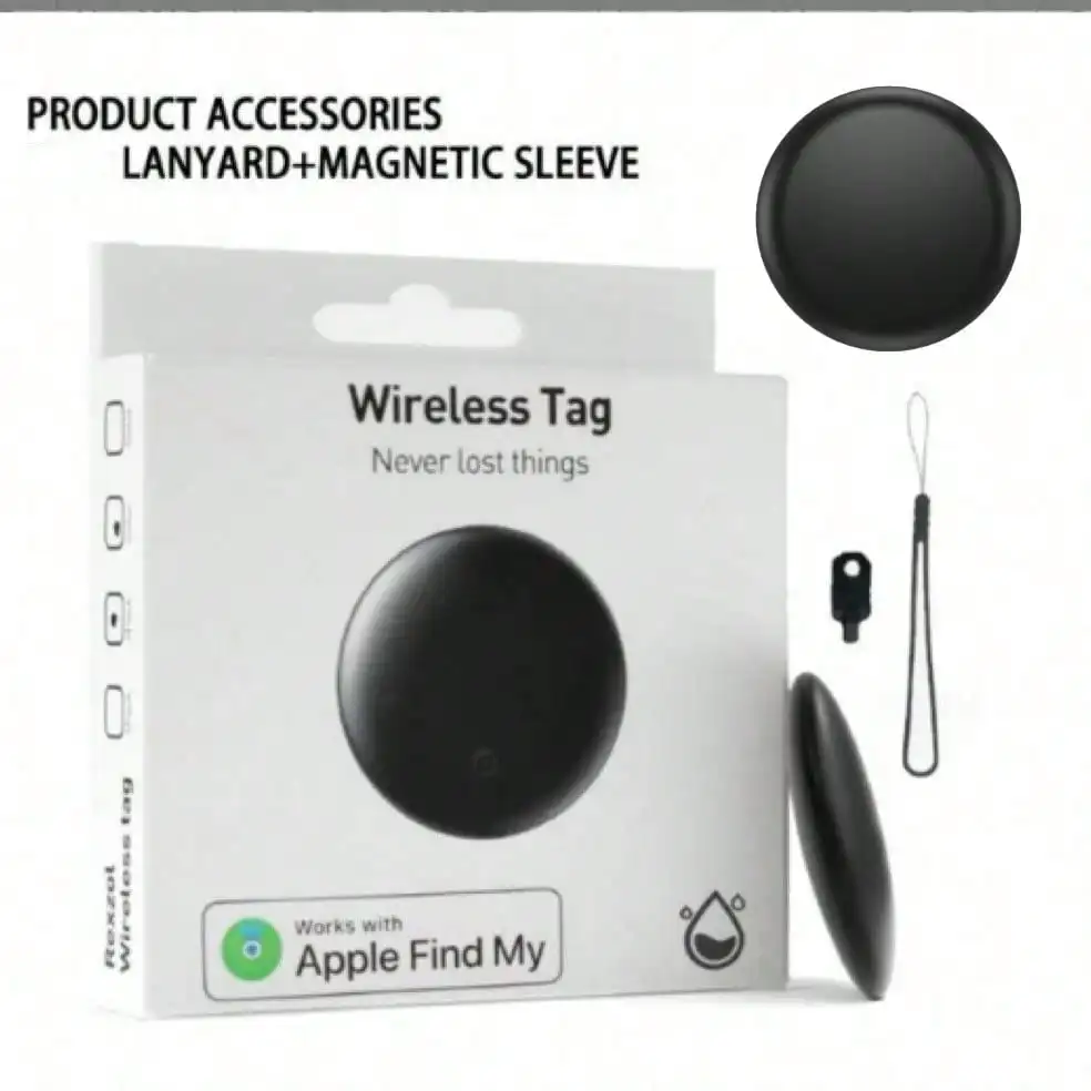 Compatible With IOS System Smart AirTag Tracker (IOS Only), Same Size As Original IOS Tag, Suitable For AirTag Protective Case, Silicone Keychain, Item Locator/Key Finder, Applicable For Pets, Bags, Luggage, Bicycles, Cars And Other Anti-Lost Items, Batte