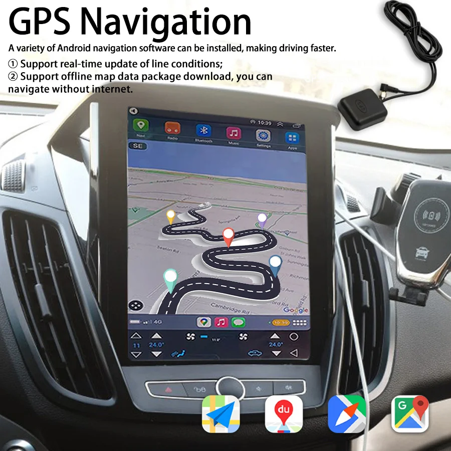 Android 14 Car Radio For Ford Cmax 2013 2011 KUGA Tesla Screen Stereo GPS Multimedia Video Player Navigation CarPlay IPS SCREEN