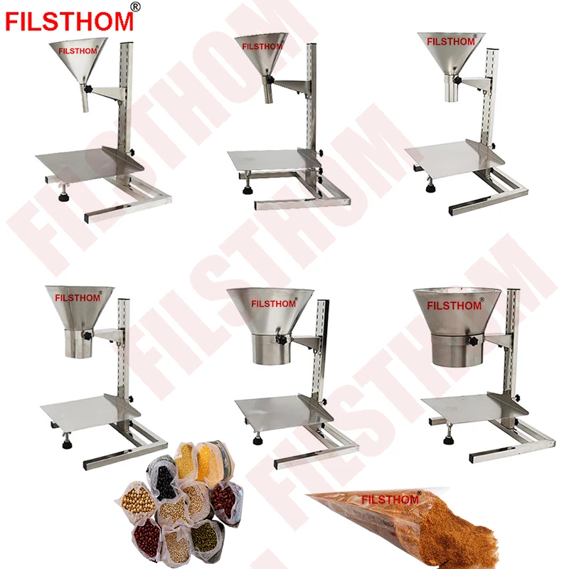 Food Standard Filling Feeding Funnel Hopper With Vertical Support Stand For Filling Various Types Of Food Granule Powder Liquid
