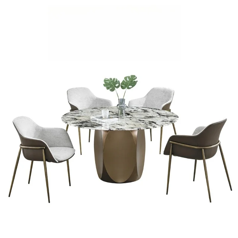 Imported Snow Mountain Flying Fox Luxury Stone Dining Table Villa Household Light Luxury Simple Premium