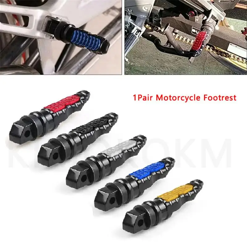 1 Pair Motorcycle Footrest Rear Passenger Foot Pegs General Aluminum Alloy CNC For Motorcycle Modification Repair Accessories