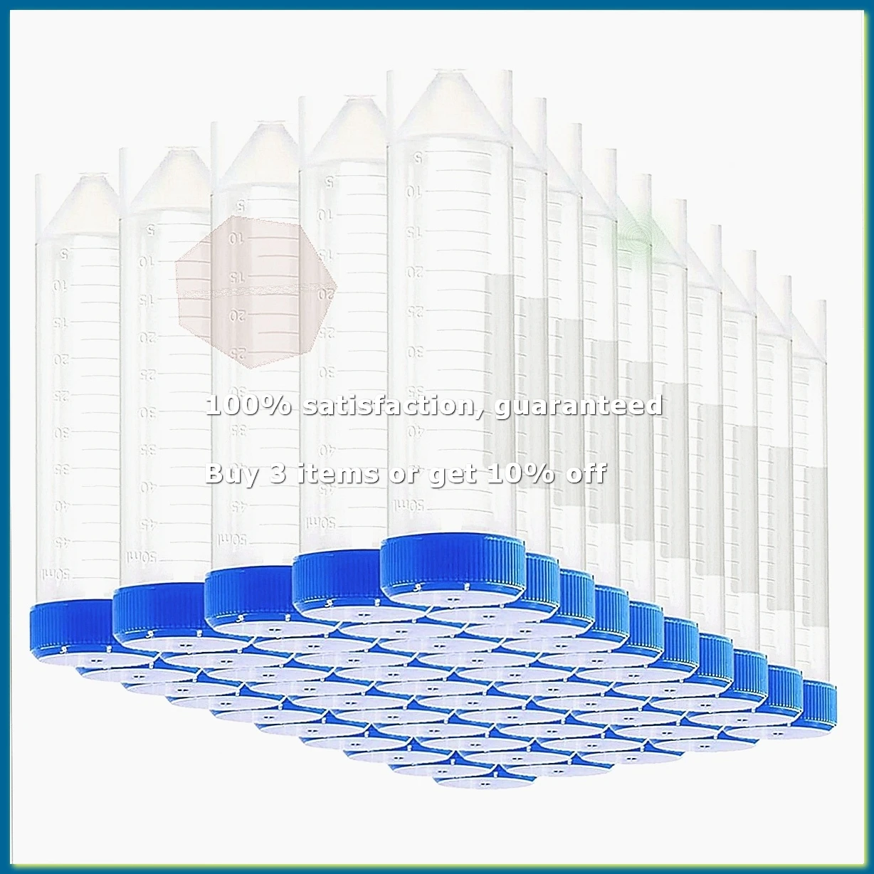 50ml Plastic Centrifuge Tubes with Screw Cap, 50 PCS 50ml Self-Standing Plastic Test Tube Conical Tubes with Cap-FABY