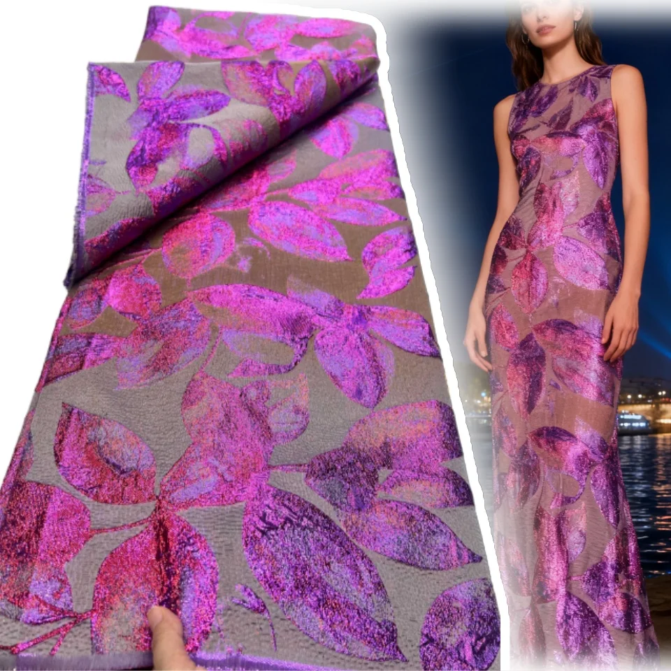 

Luxury High Quality African Organza Brocade Lace Fabric 5 Yards French Tulle Party Gown Dress Nigerian Jacquard Lace Sewing 1917