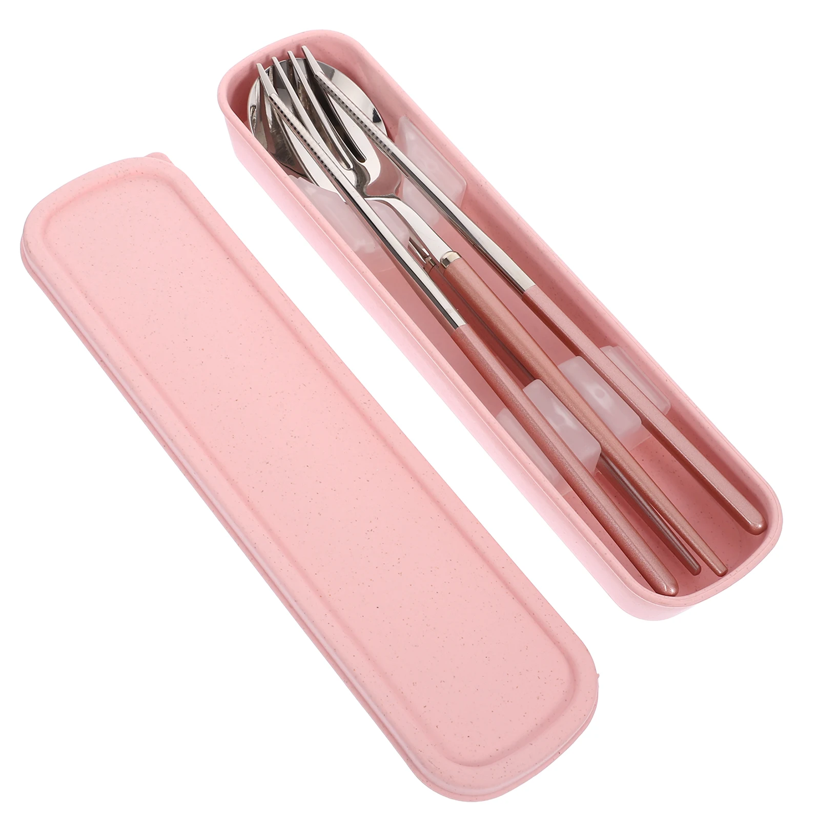 

3 Pcs Chopsticks Fork Cutlery Set Steel Cutlery Set Durable Portable Travel Camping Utensils Reusable Tableware Outdoor Serving