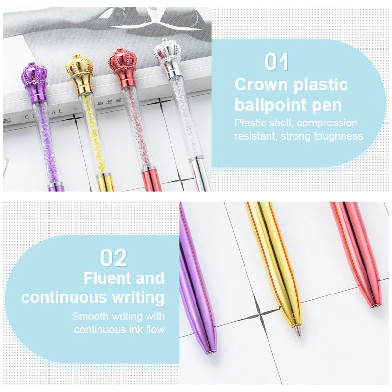 만화 귀여운 왕관 볼펜, 부드러운 쓰기 중립 펜, 창의적인 패션 볼펜, 사무실 학교 용품