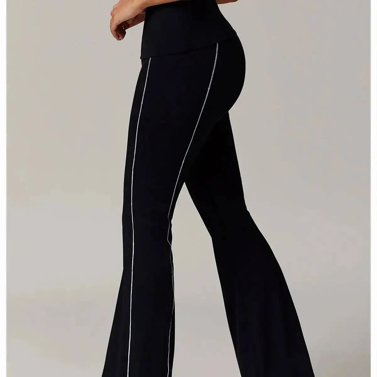 

Брюки-клеш женские для йоги Fiess пуш-ап с высокой талией и широкими штанинами для тренировок, бега в тренажерном зале, эластичные колготки для тренировок, спортивные штаны