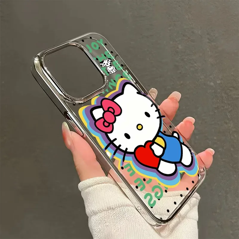 Cartoon Sanrio Red Bowknot Hello Kitty Phone Case For iPhone16 Pro Max 15 14 13 12 11 Xr Xs Max 7  8 PLUS Y2K Speckle Phone Case