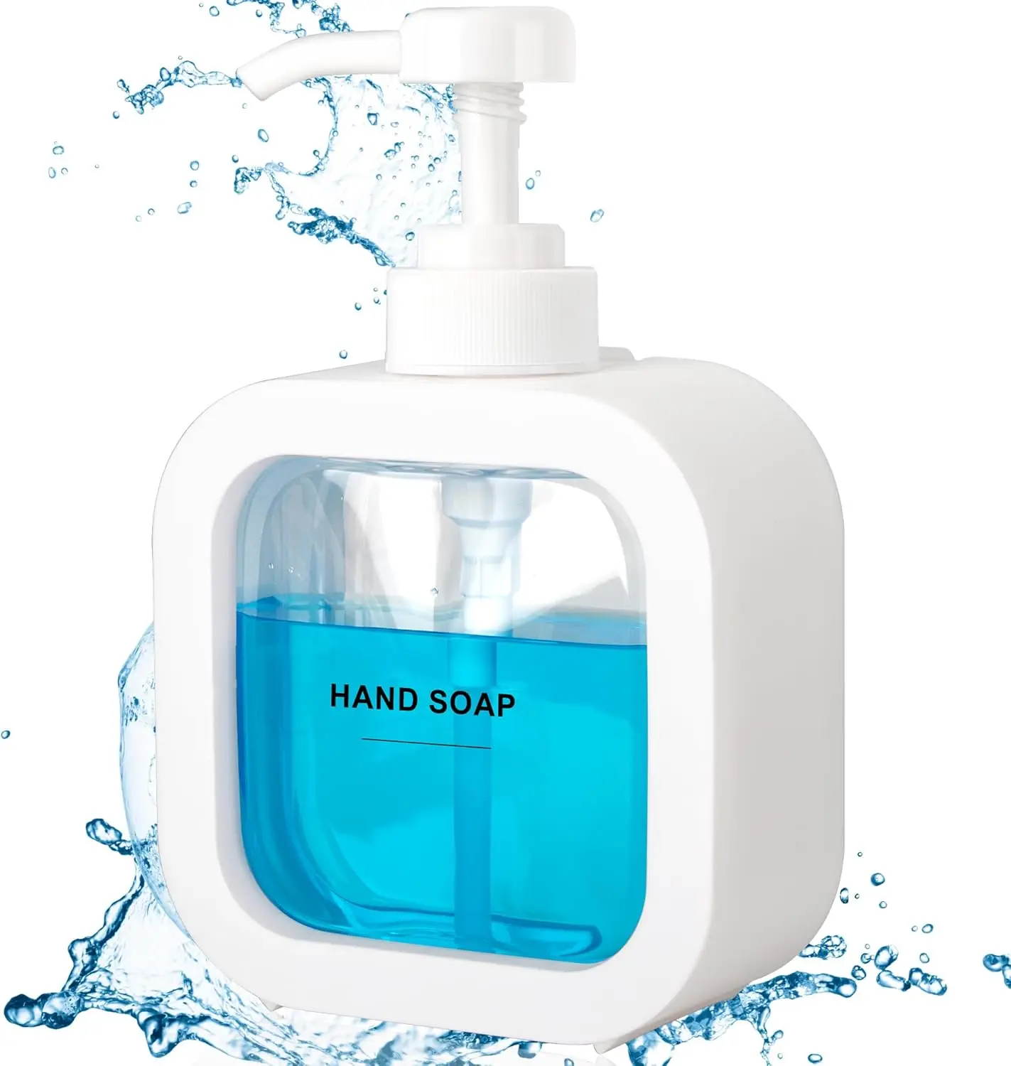 

Compact Plastic Soap Dispenser for Bathroom and Kitchen Sink with Pump, White