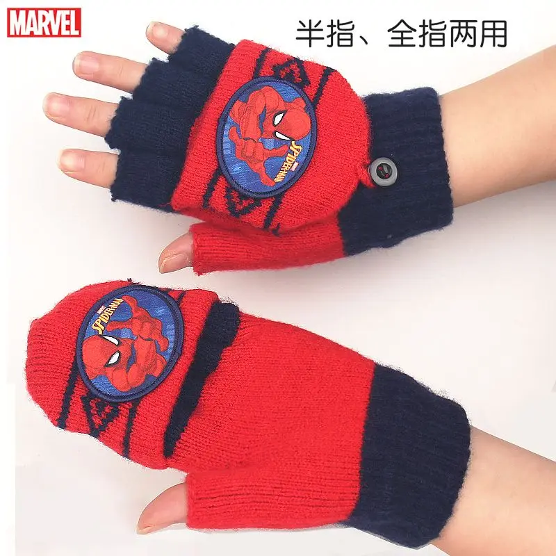 Wunder Rächer Kapitän Amerika Spider-Man kreative Cartoon Kinder Winter wind dicht warme Fünf-Finger-Handschuhe Weihnachts geschenk