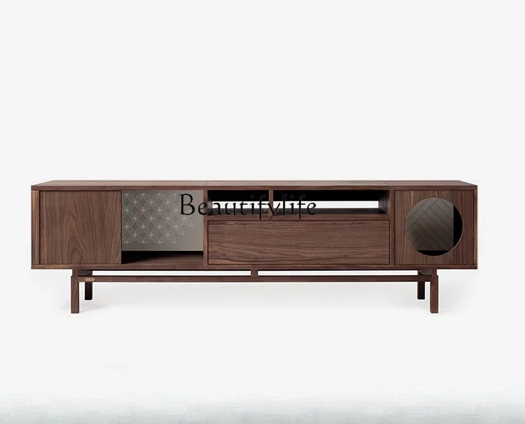 

S Rongguang TV Cabinet Japanese-Style Solid Wood Small Apartment Living Room Designer Light Luxury Audiovisual Cabinet