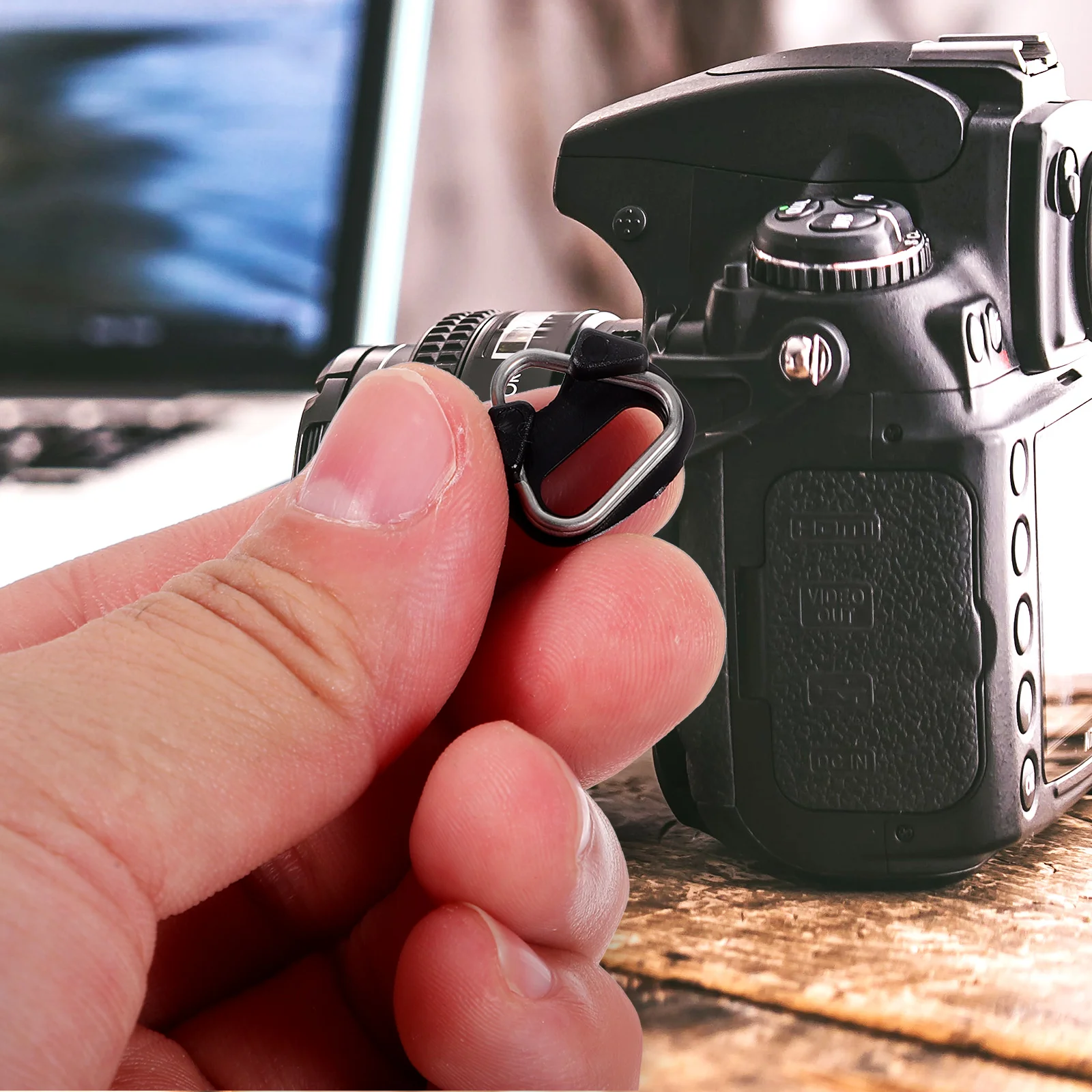 

1 Set Camera Strap Connectors Kit Lug Rings Triangle Split Rings Protective Covers Heavy Duty Buckles For Dslr Cameras Lanyard