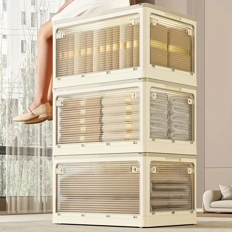 대용량 접이식 의류 보관함, 양면 핸드헬드 디자인, 책 담요 의류 정리함