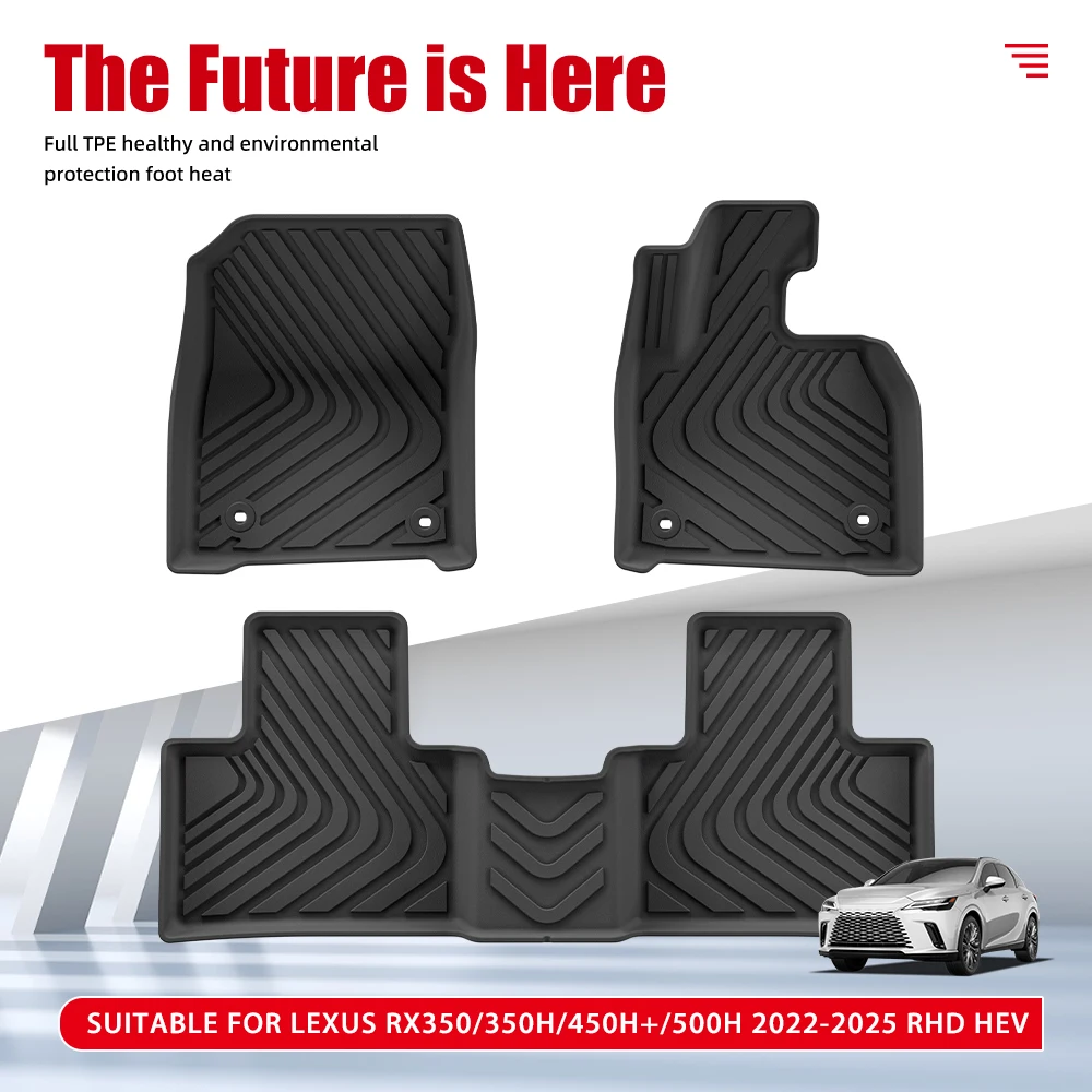 Custom Custom 3D TPE Car Floor Mat Waterproof Non-slip Car Mat RHD HEV for Lexus RX350/350H/450H+/500H 2022-2025